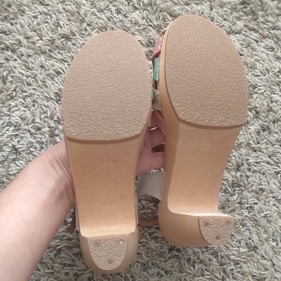 Swedish hasbeens rainbow block heel clogs sz 37 - Picture 6 of 7